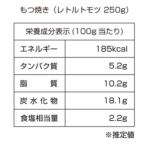 レトルトもつ 375g