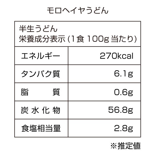 モロヘイヤ角打ち麺 3食（つゆ付）