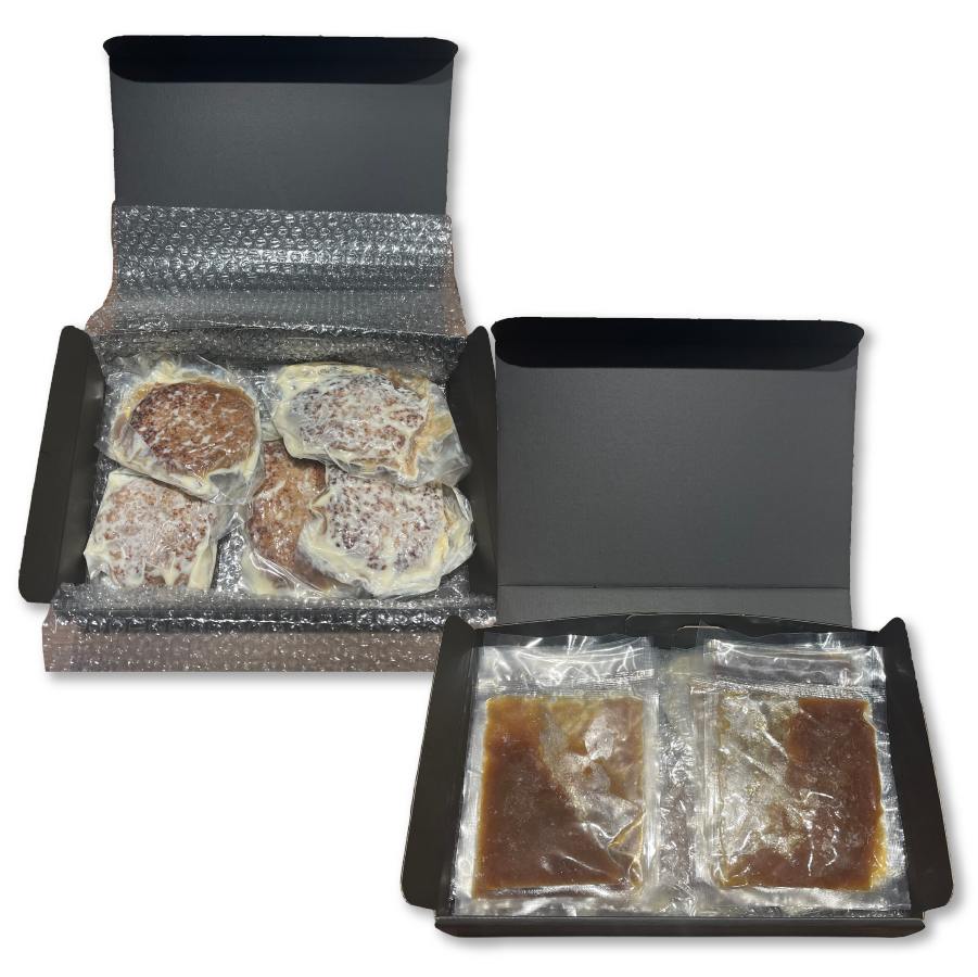 手作りハンバーグ5個セット　ジャポネソース付き